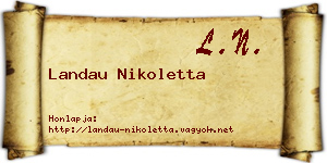Landau Nikoletta névjegykártya