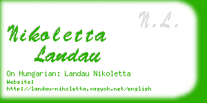 nikoletta landau business card